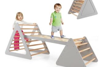 Grey Gymax 3-in-1 Climbing and Sliding Toy Set