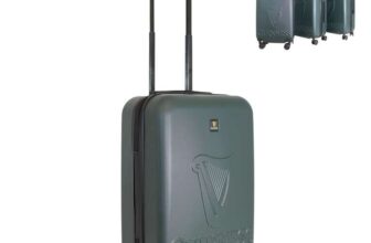 Guinness ABS Hard Shell Spinner Suitcase & Cabin Luggage – 65cm £39.99/75cm £49.99( Officially Licensed / Green or Black / 56CM ) Bag Magic