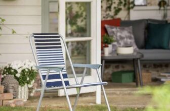 Habitat Folding Metal Garden Chair – Blue – Free c&c