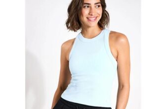 Harmony Ribbed Tank Light Blue