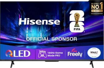 Hisense 50 50E78QTUK PRO 144Hz QLED Smart AI TV – Hi-View AI Engine, 144Hz Game Mode PRO, Dolby Atmos, Quantum Dot Colour with Freely, Disney , YouTube, Netflix