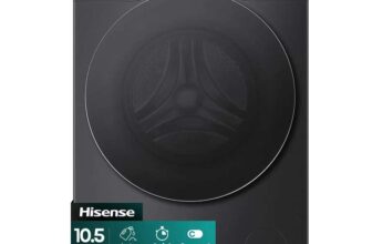 Hisense WF5S1045BB, 10.5kg 1400rpm Washing Machine, A Rated in Black