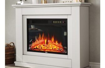 INMOZATA 40in White Electric Fireplace Surround with Remote