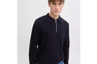 Jack & Jones Milano Stitch Knit Zip Polo Jumper