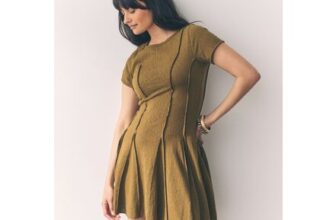 Khaki Green Jersey Seam Detail Mini Dress