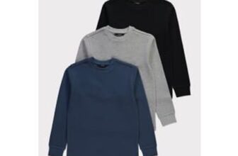 Kids Ribbed Long Sleeve Tops 3 Pack