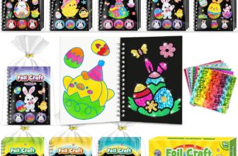 LIKYMO Foil Art – Party Bag Fillers for Kids, Foil Craft Books, No Mess Art and Craft for Kids, DIY Creative Activity, Travel Toys, Girls Boys Gifts for Ages 4-9 (24PCS Green)