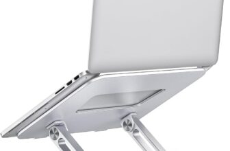 Laptop Computer Stand, Adjustable Tablet Holder Desk, Foldable Wide Compatible(10-17 inches) Computer Lapdesks, for MateBook Notebook-(Silver)