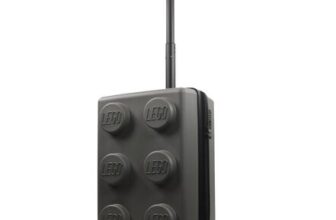 Lego 22-Inch Carry-on Rolling Luggage, Signature Brick Hardshell, Grey