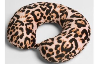 Leopard Print Travel Neck Pillow – Natural