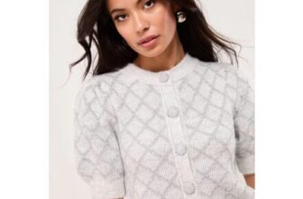 Lipsy Silver Tinsel Crew Neck Short Sleeve Cardigan