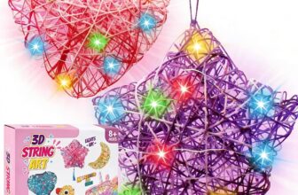 MIFKLMV 3D String Art Kit for Kids, String Art Toy, DIY Lantern Craft Set for Boys Girls, Light Up String Light Toy with Multi-Colored LED Bulbs, Perfect Birthday Christmas New Year Gifts