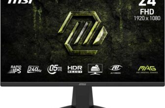 MSI MAG 245F X24 24-Inch Gaming Monitor, 1920×1080 FHD, Rapid IPS, 240Hz, 0.5ms, HDR ready, AMD FreeSync Premium, Eye care