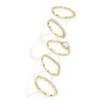 Macachii 5-Piece Silver Ring Set for Women, Stackable