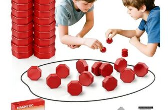 Magnetic Chess and Checkers Set Portable, Red