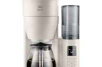 Melitta AromaFresh Pro X Filter Coffee Machine with grinder Warm grey original coffee filters – with code
