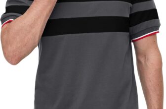 Mens Polo Shirts Short Sleeve Contrast Color Patchwork Golf T-Shirt Tops Casual Polos