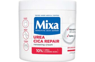 Mixa Body Cream, Urea Cica Repair Plus Renewing Cream, Body Moisturiser for Dry, Rough, Bumpy Skin, 400ml