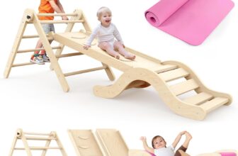 Montessori Indoor Playset: 7-in-1 Climbing Frame with Slide, Arch & Mat for Toddlers and Children (1-3 Years)
