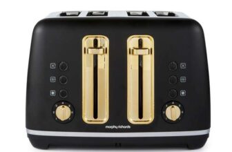Morphy Richards Accents 4 Slice Toaster, Soft Gold Collection