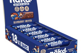 Nakd Blueberry Muffin Natural Fruit & Nut Bars – Vegan – Gluten Free – Healthy Snack, 35g – Pack of 18 (s&s £8.55/£7.65)