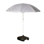 OHS Grey Geometric Outdoor Garden Parasol, UV-Resistant, 1.8m