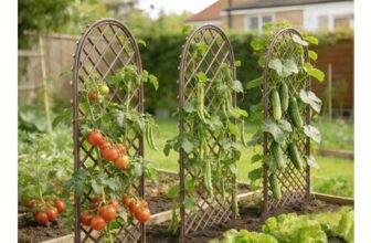 OUTSUNNY Garden Trellis: Decorative Panels with Dome Top Natural