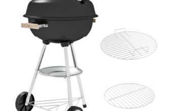 Outsunny Portable round Kettle Charcoal Grill Smoker with Lid