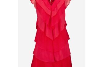 PHASE EIGHT Raspberry Ruffle Frill Mini Dress