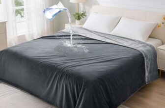PICK FOR LIFE Waterproof Reversible Soft Flannel Throw – 152 x 203cm (Grey) – Sold by PICK FOR LIFE FBA