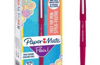 Paper Mate Flair Felt Tip Marker Pens Medium (0.7 mm) – Magenta Red 12 Count