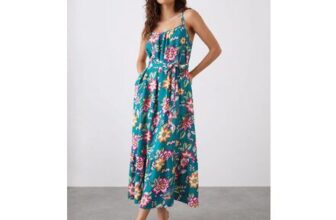 Petite Green Floral Tiered Pocket Midi Dress – Extra 10% Use Code: EXTRA10