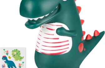 Piggy Bank Dinosaur Money Box Coin Money Tin Personalised Money Jar for Kids and Adults Boys and Girls as Birthday(Green Cute Dinosaur)