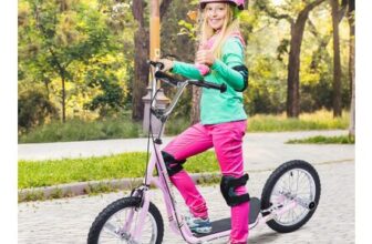 Pink HOMCOM Teen Push Scooter with 16-Inch Wheels, Adjustable