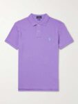 Polo Ralph Lauren Slim-Fit Logo-Embroidered Cotton-Piqué Polo Shirt in Purple, Medium