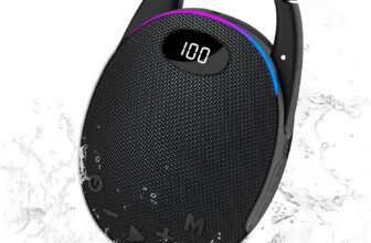 Portable Bluetooth Speaker, Mini Outdoor Bluetooth Speakers with HD Sound, LED Power Display, Big Pro Sound with Punchy Bass,Integrated Carabiner, 25H Playtime, RGB, TWS ,For Outdoor/Party/Travel