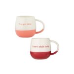 Price & Kensington Slogan Mugs Red and Coral