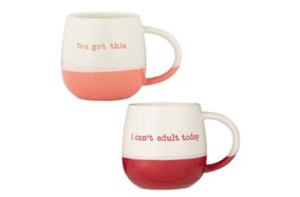 Price & Kensington Slogan Mugs Red and Coral