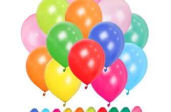Rainbow Party Balloons 50 Pack Metallic Multicoloured, Large 12 Inch