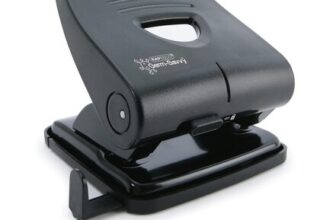 Rapesco PF827PB2 Germ-Savvy Antibacterial 2-Hole Punch 30-Sheet Capacity Black