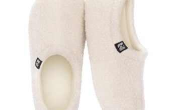 RockDove Teddy Fleece Closed-Back Indoor Slipper, UK 9-10, off White