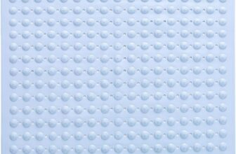 Shower Mat, Non Slip Square Bath Mat, 48 x 48 cm Shower Mat Non-Slip, Non-Slip mat With Suction Cups, Suction Cups Machine Washable Square, for Sauna, Shower Room, Drain HolesLight blue