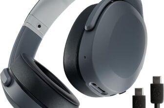 Skullcandy Crusher Evo Wireless Bluetooth Headphones with Multi-Sensory Bass and Charging Cable, Noise Isolating Over-Ear Fit, Up to 40 Hours Battery, Microphone for iPhone Android – Chill Grey