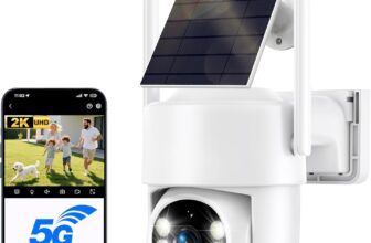 Solar Camera Outdoor Wireless, 5G WiFi Solar Security Cameras for Home Security Battery Powered, Color Night Vision, 360 View Pan Tilt PTZ, PIR Human Motion Detection Alerts, Siren Alarm, 2-way Talk