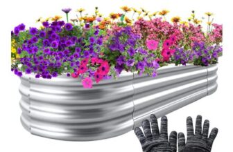 Speedwellstar Raised Galvanised Steel Garden Bed Kit 1.2m with Gloves