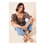 Spot Square Neck Poplin Blouse – Extra 10% off Use Code: EXTRA10