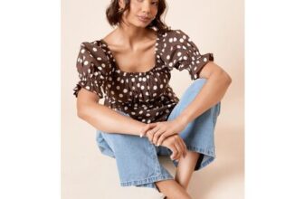 Spot Square Neck Poplin Blouse – Extra 10% off Use Code: EXTRA10