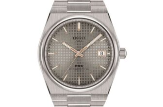 TISSOT Mens Titanium 38mm PRX Powermatic 80 Watch – W/Code
