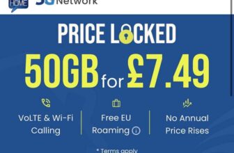 Talk Home Mobile Sim Only 50GB Data, Unlimited Mins & Texts – 1 Month Contract – No Price Rise, EU Roaming Included