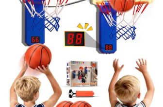 Terramus Indoor Mini Basketball Hoop Set, 2 Hoops, LED Scoring